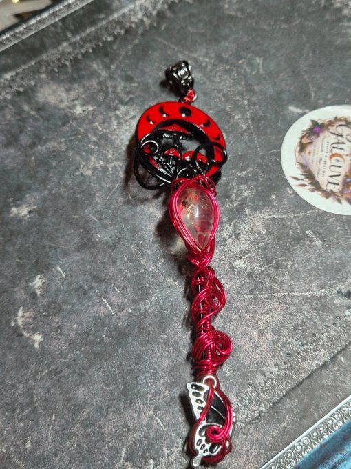 Collier Clé Magique Citrine, Lune et Champignons | Galouve