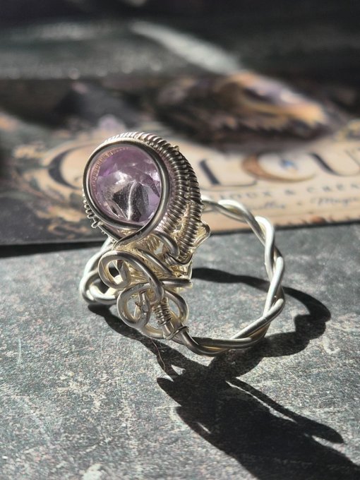 Bague amethyste taille diamant 8 mm-Galouve