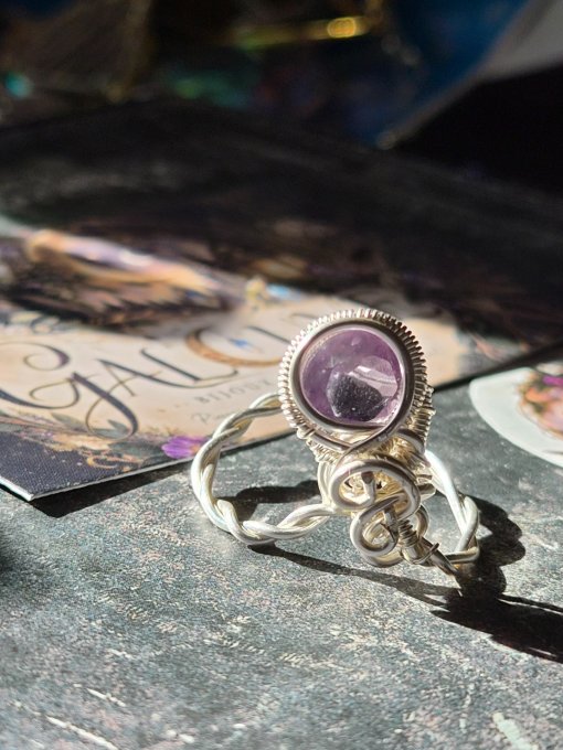 Bague amethyste taille diamant 8 mm-Galouve