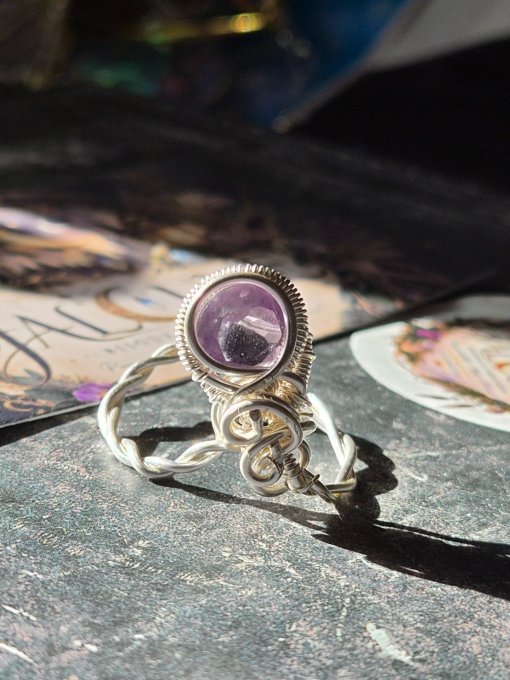 Bague amethyste taille diamant 8 mm-Galouve