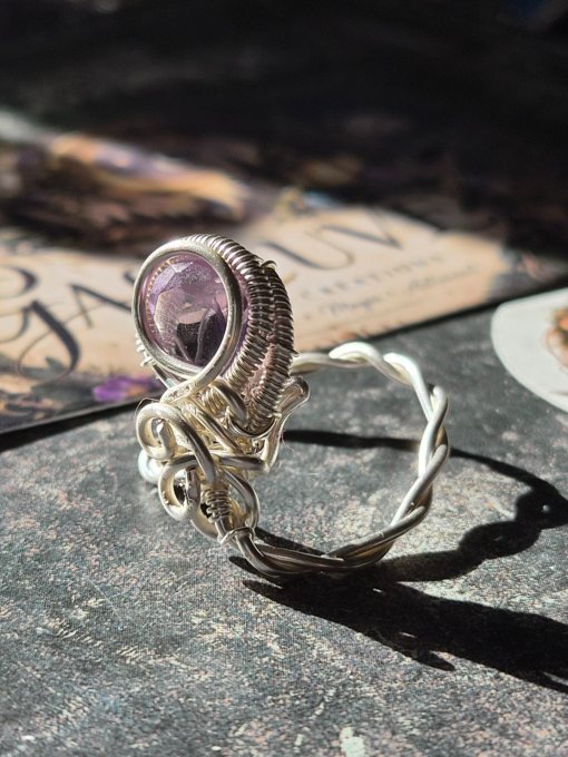 Bague amethyste taille diamant 8 mm-Galouve