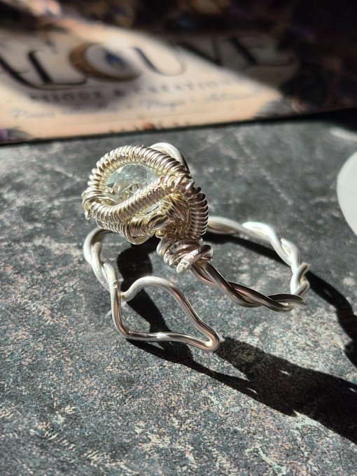 Bague topaze facette poire 6 mm- Galouve
