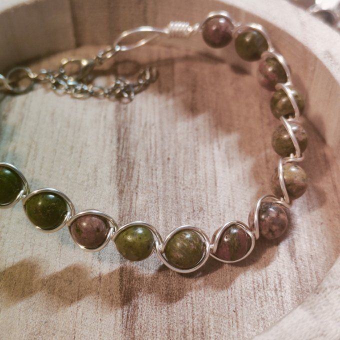 Bracelet unakite - 6 ou 8 mm