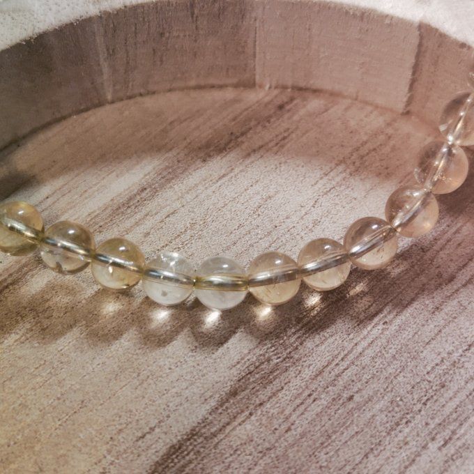  Citrine naturelle 6mm Bracelet ✨Pierre de l’Abondance