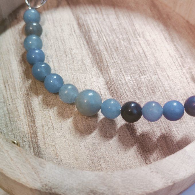 Bracelet aventurine bleu-6/8mm