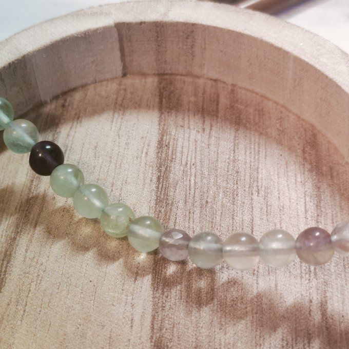 Bracelet fluorite -6 /8 MM- pierre du voeux