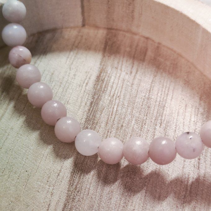 Bracelet opale Rose  6 mm
