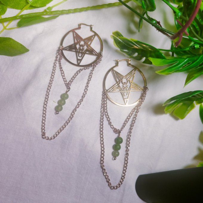 Bo tête de bouc dorée aventurine -