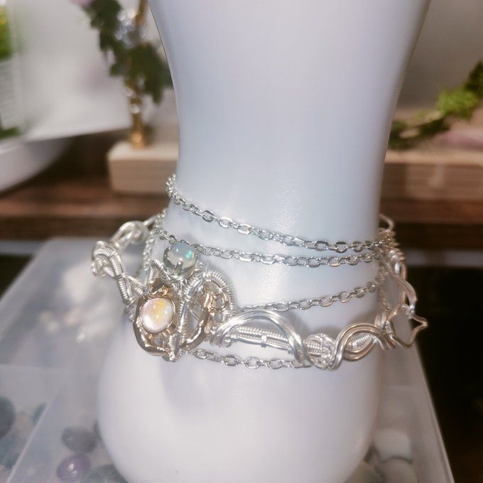 Bracelet Charms opale wello : collier /diadème - bracelet 