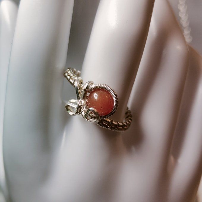 Bague calcite orange