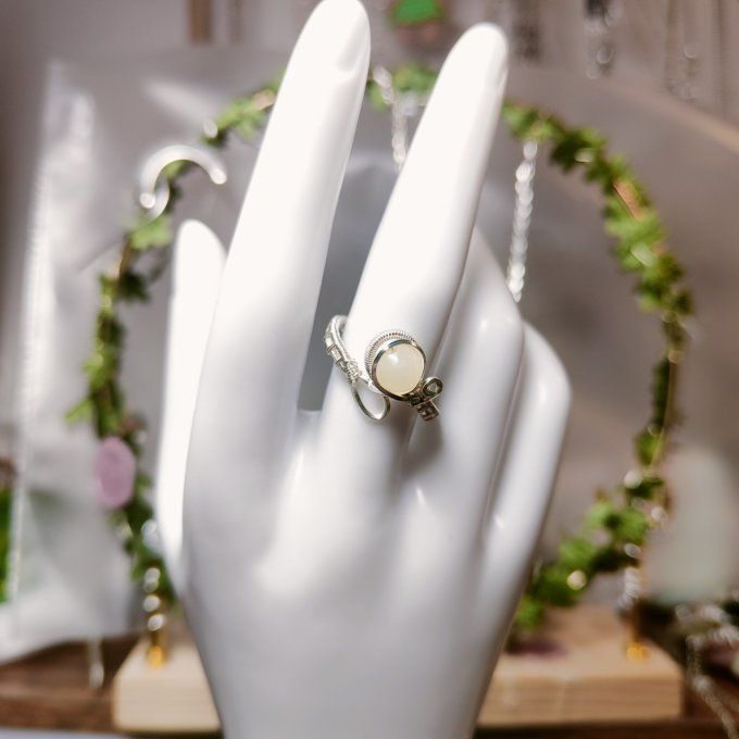 Bague jade jaune 