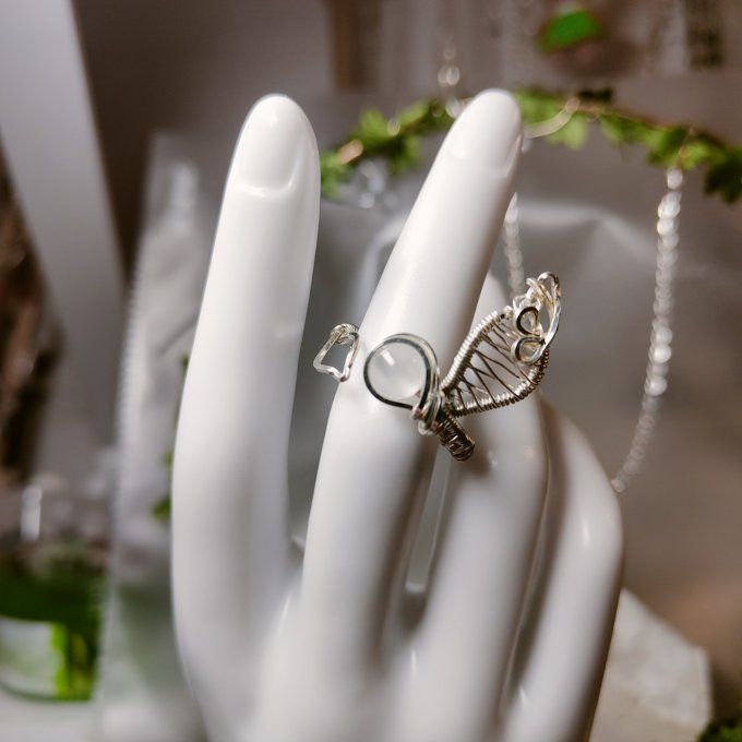 Bague Perle Selenite 