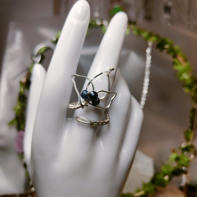 Bague saphir perle facetté ✨Pierre des Oracles.