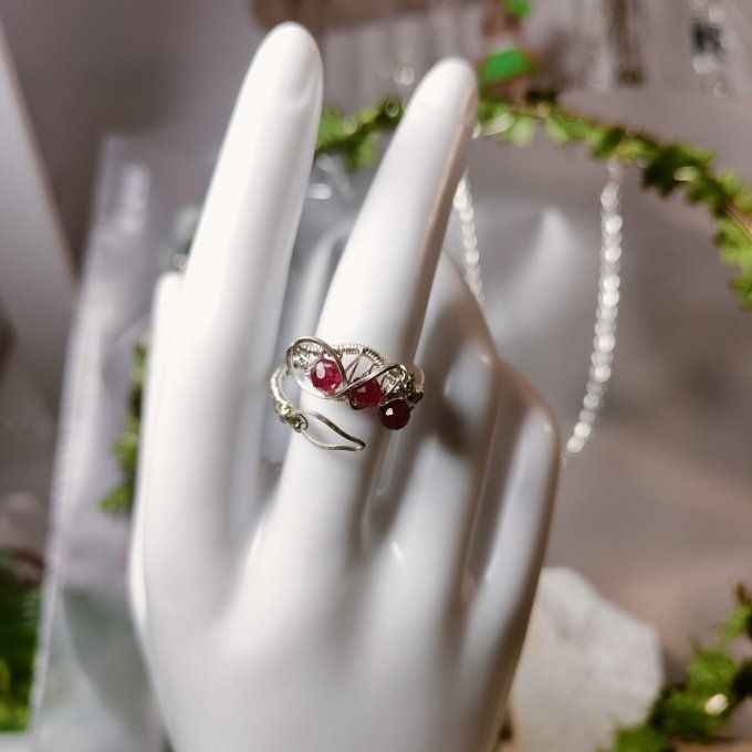 Bagues perles rubis 