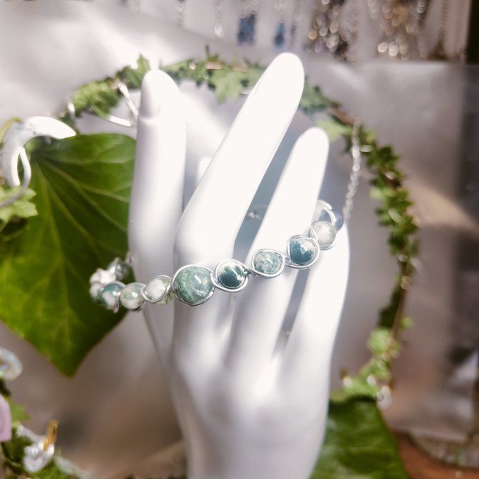 agate mousse ✨Pierre de connexion & de renouveau ✨ bracelet 6/8 mm