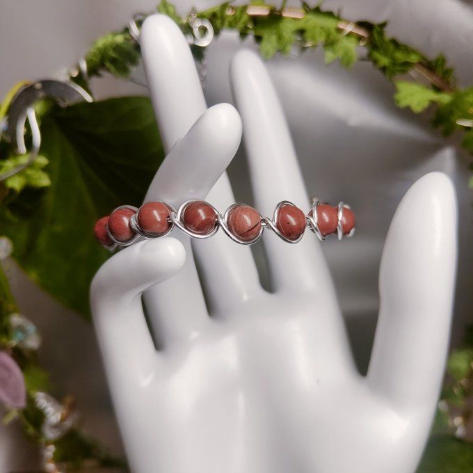 JASPE ROUGE - 6mm Bracelet - pierre de la force vitale 