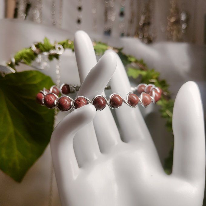 JASPE ROUGE - 6mm Bracelet - pierre de la force vitale 
