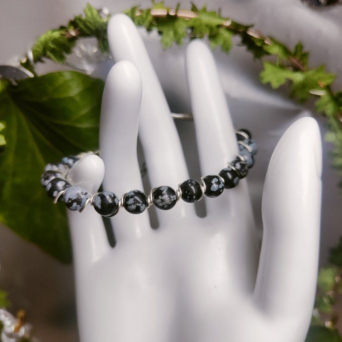 Obsidienne neige  - 6mm✨ la pierre de l'equilibre