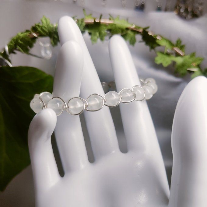 Sélénite  - bracelet 6 ou 8 mm ✨pierre de purification et d'Harmonie ✨