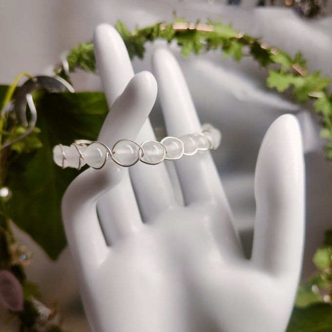 Sélénite  - bracelet 6 ou 8 mm ✨pierre de purification et d'Harmonie ✨