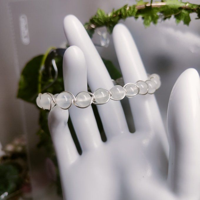 Sélénite  - bracelet 6 ou 8 mm ✨pierre de purification et d'Harmonie ✨