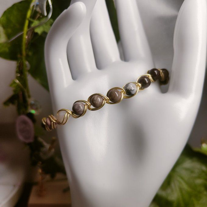 Bracelet bois fossile  - 6mm ✨-lien au passé ✨
