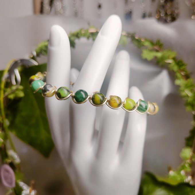 Bracelet chrysoprase  - 6 ou 8mm Pierre de soin, de Confiance et de Compassion ✨
