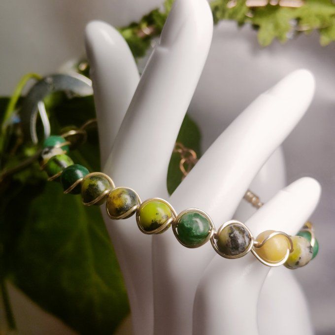 Bracelet chrysoprase  - 6 ou 8mm Pierre de soin, de Confiance et de Compassion ✨