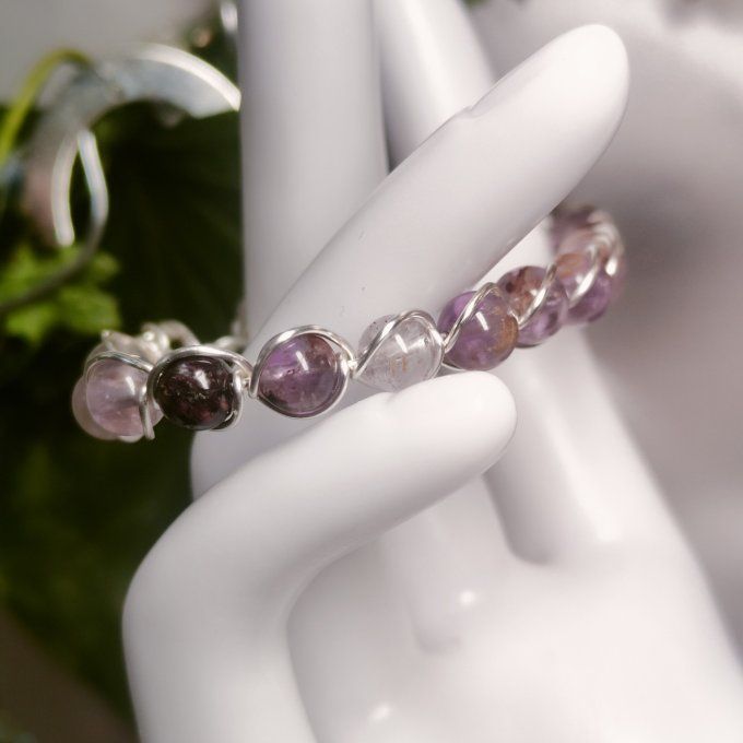 Cacoxenite-6mm Bracelet ✨Pierre d’Éveil & de Protection ✨