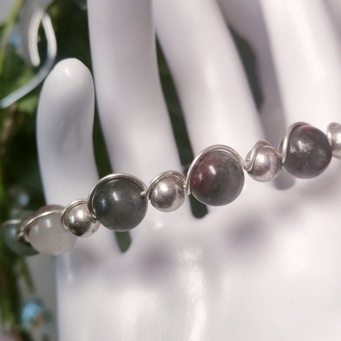 Bracelet Héliotrope- 6mm- pierre du pardon de soi