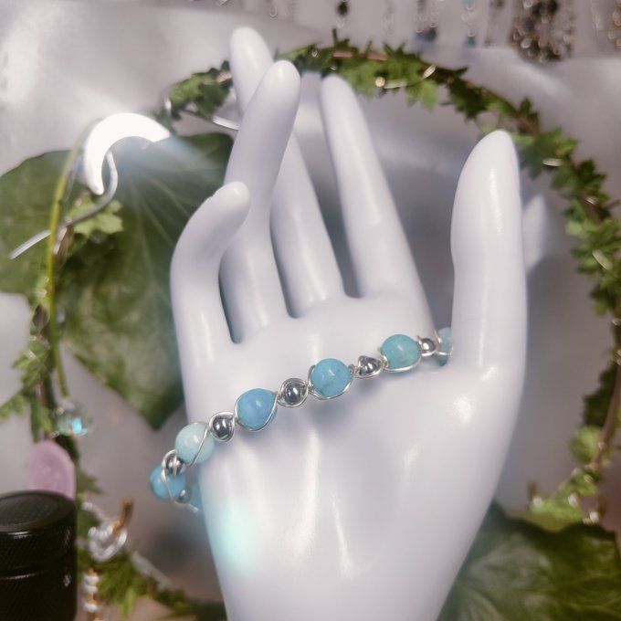 Bracelet Hemimorphite  - 6 mm- la pierre anti procrastination