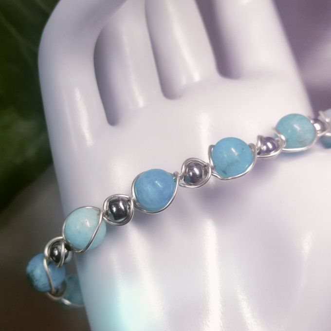 Bracelet Hemimorphite  - 6 mm- la pierre anti procrastination