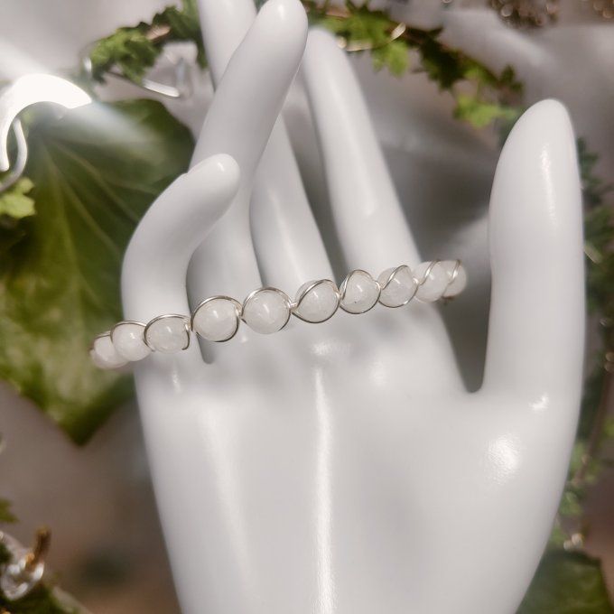 Bracelet jade blanche canada - 6mm