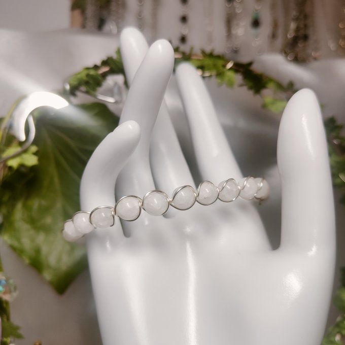 Bracelet jade blanche canada - 6mm