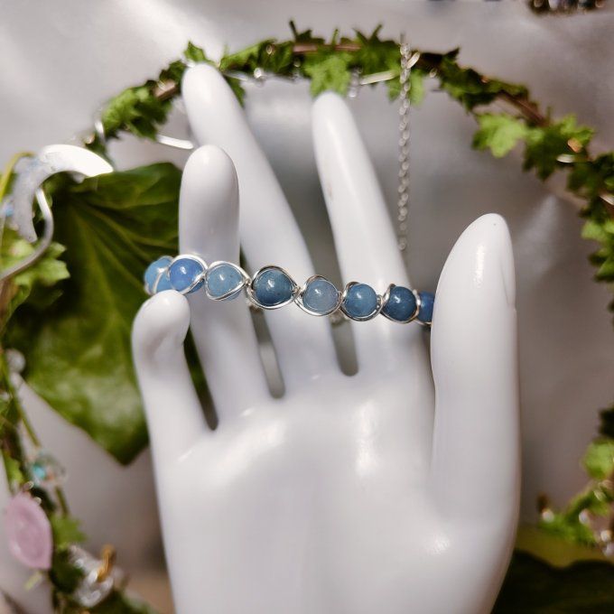 Bracelet aventurine bleu-6/8mm