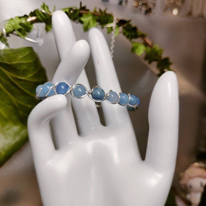 Bracelet aventurine bleu-6/8mm