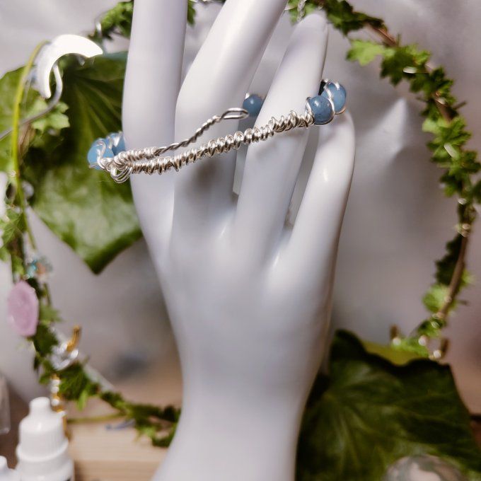 Bracelet aventurine bleu-6/8mm