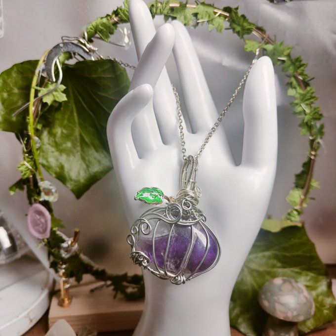 Amulette Améthyste chevron Citrouille ✨promo