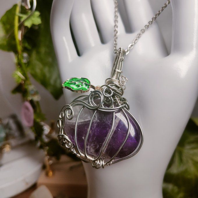 Amulette Améthyste chevron Citrouille ✨promo