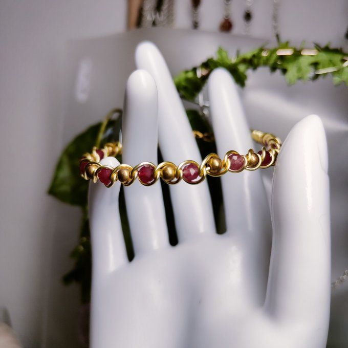 Bracelet rubis - 4mm