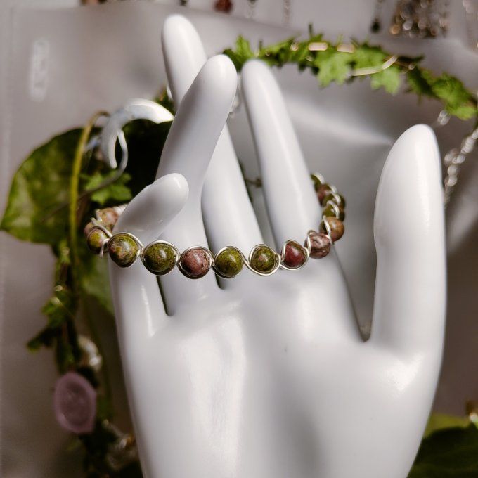 Bracelet unakite - 6 ou 8 mm