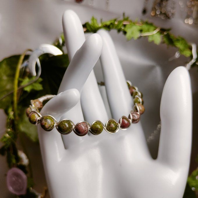 Bracelet unakite - 6 ou 8 mm