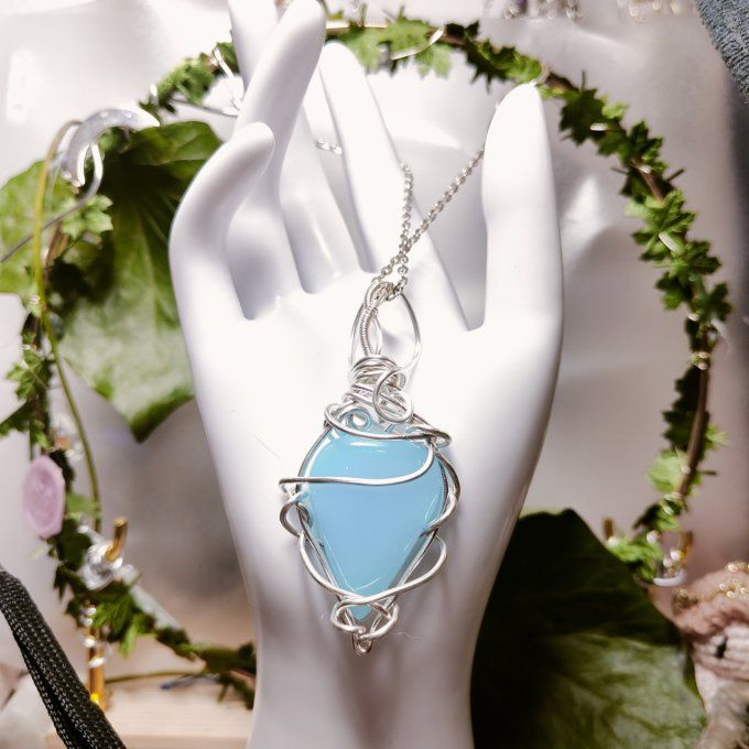 Amulette Onyx bleu d'argentine 
