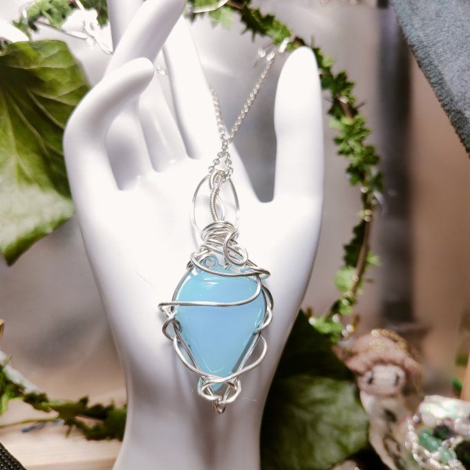 Amulette Onyx bleu d'argentine 