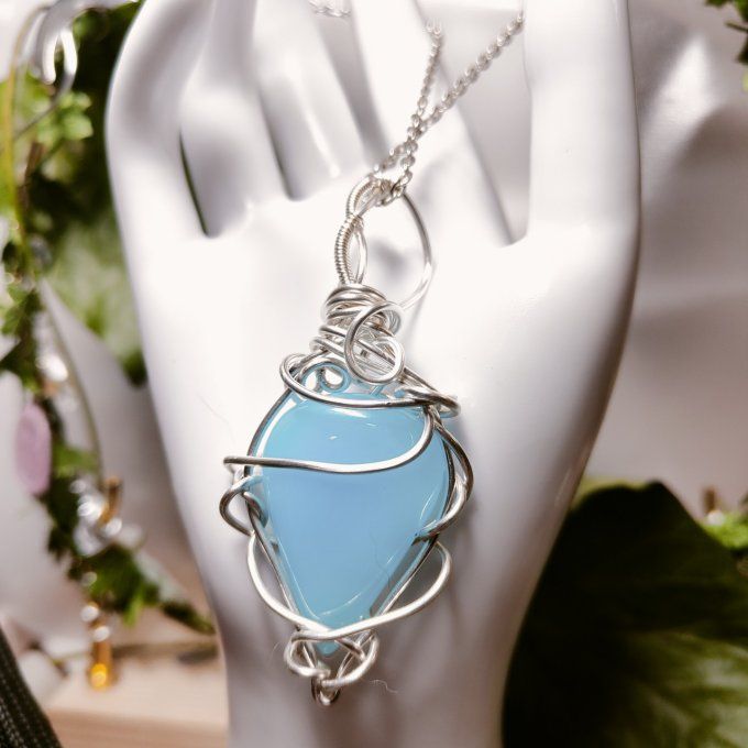 Amulette Onyx bleu d'argentine 
