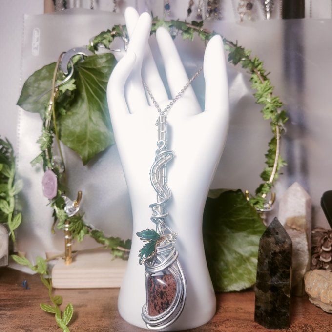 Amulette en Obsidienne Mahogany (Acajou) – Protection et Sérénité   