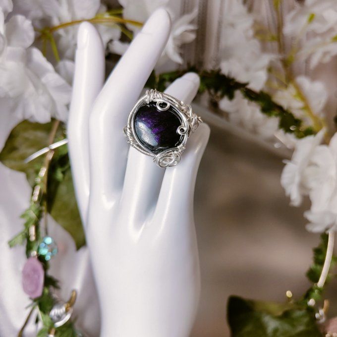  Bague Marquise ✨ Purpurite ✨pierre de la liberté intérieure 