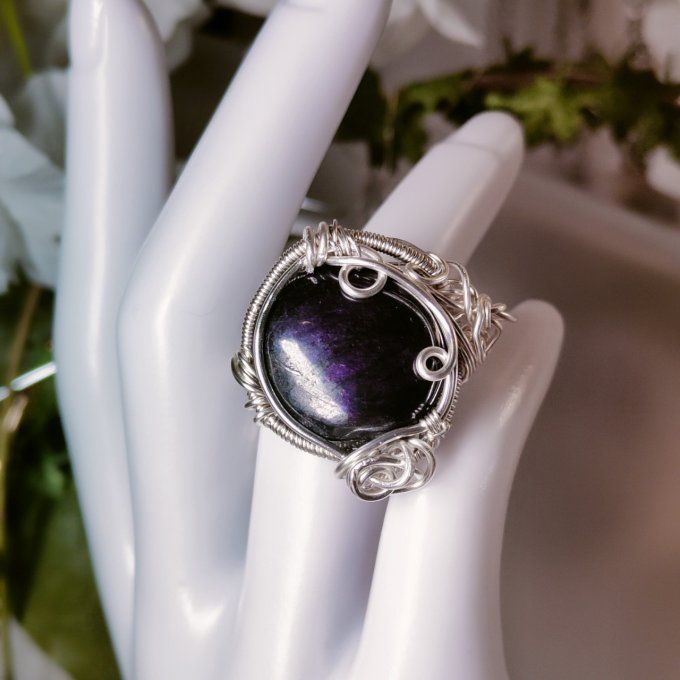  Bague Marquise ✨ Purpurite ✨pierre de la liberté intérieure 