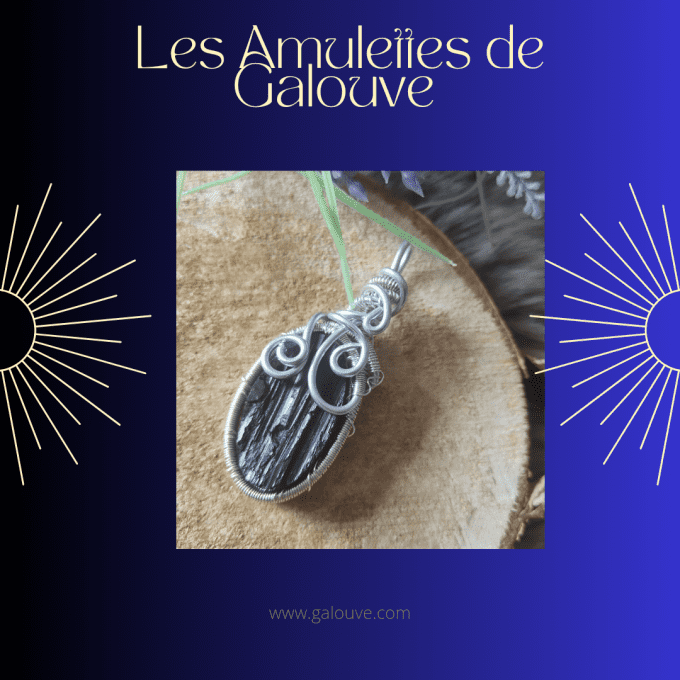 Amulette tourmaline druzy