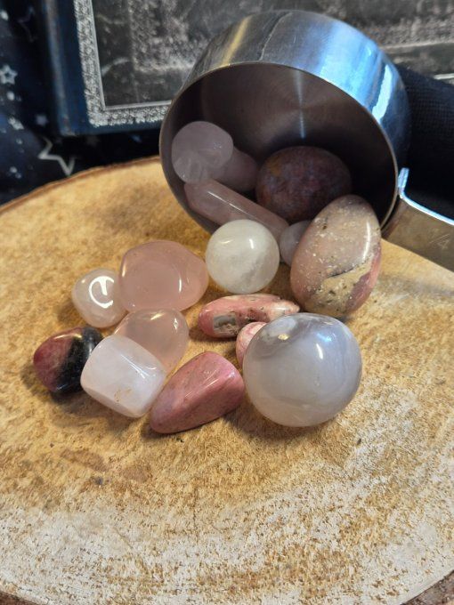Pierres naturelles roulées roses – Chakra Cœur & Chakra Sacré – 50 g  